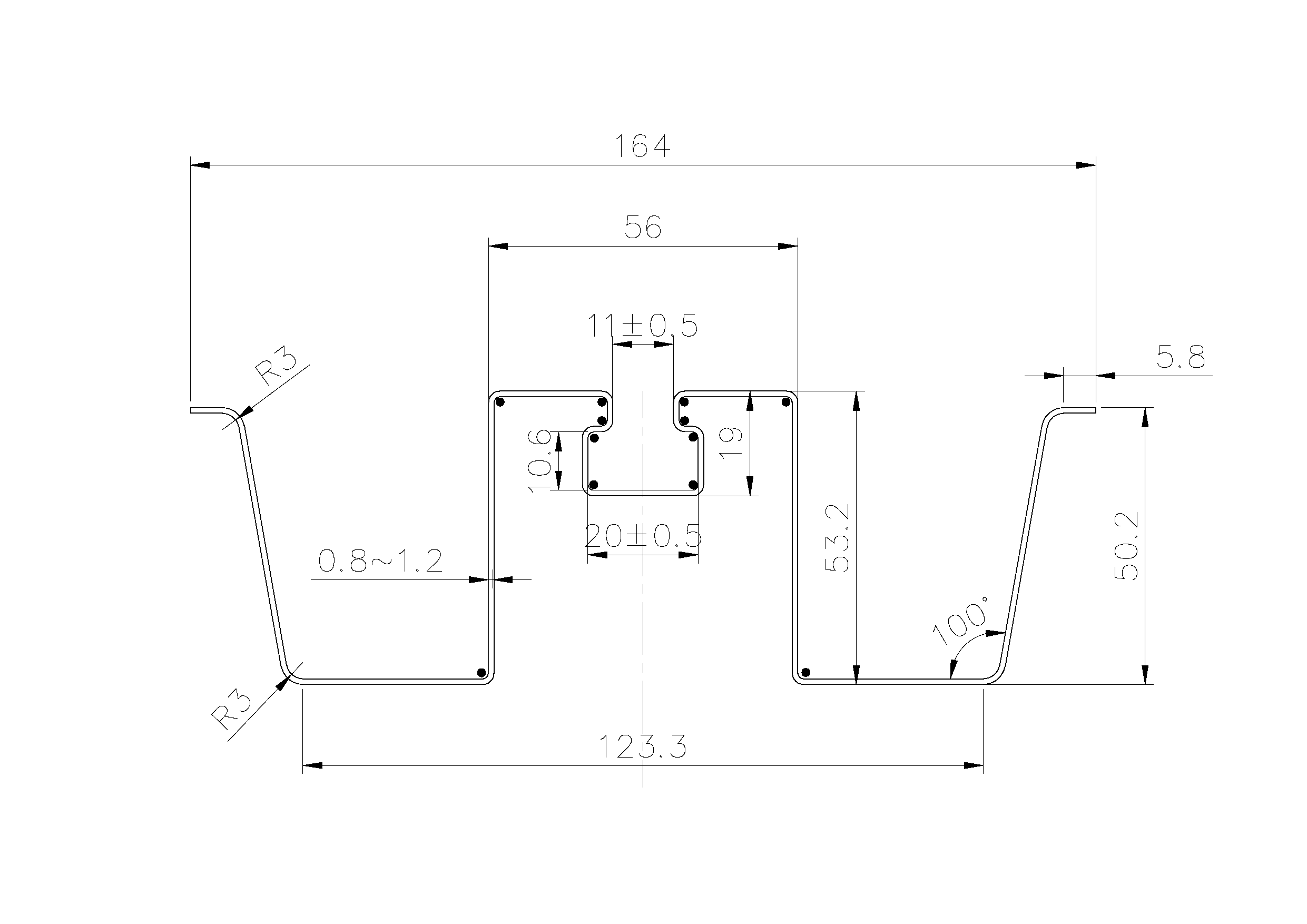 Modelo W水槽截面(1)